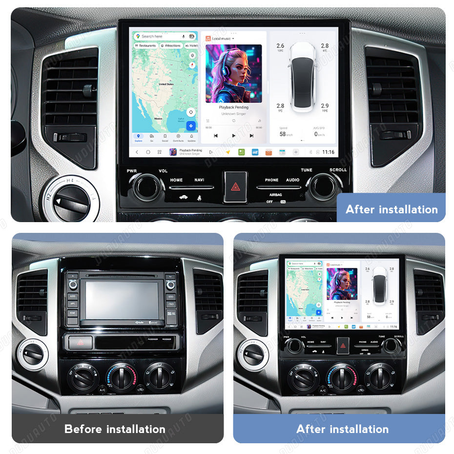 DUDU7 10inch Toyota Tacoma 2005-2015 Car Radio OS 3.7 Apple Carplay & Android Auto
